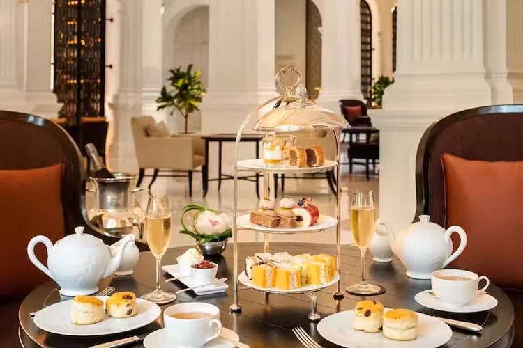Afternoon Tea in the Grand Lobby, Raffles Hotel