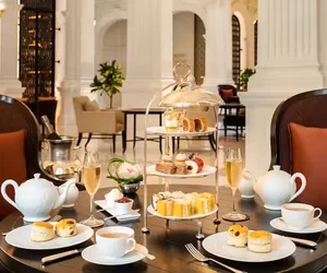 Afternoon Tea in the Grand Lobby, Raffles Hotel