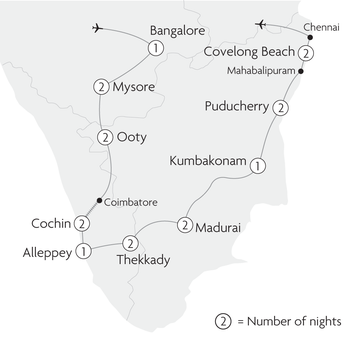 The Very Best of Southern India Map