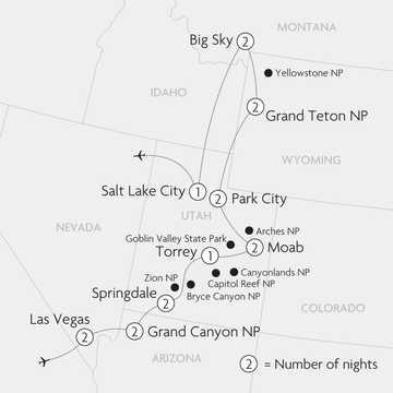 America's Spectacular National Parks Map