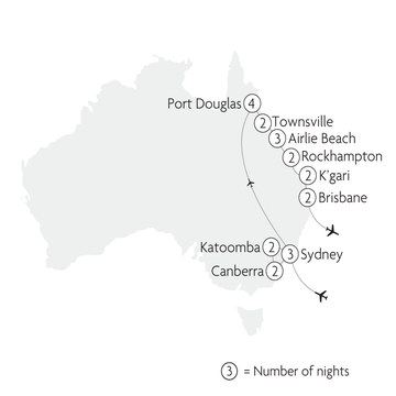 Australia’s East Coast Jewels Map
