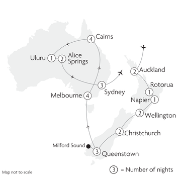Highlights of Australia & New Zealand Map