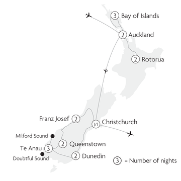Natural Wonders of New Zealand Map