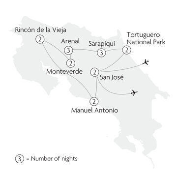 The Very Best of Costa Rica Map