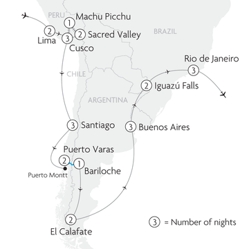 The Very Best of South America Map