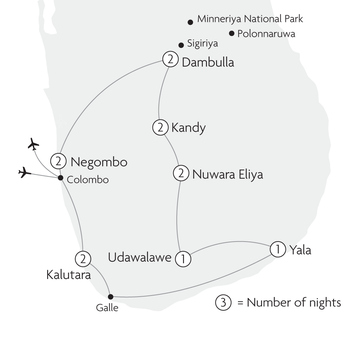 Treasures of Sri Lanka Map
