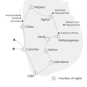 Wild Sri Lanka Map